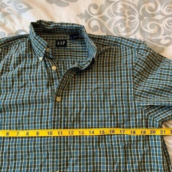 Gap Men's Small Preppy Business Casual Plaid Button Up Dress Shirt - Picture 4 of 6